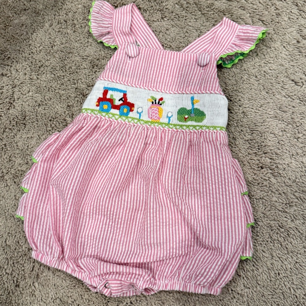 Nola Pink Striped Kids Bodysuit with Colorful Embroidery